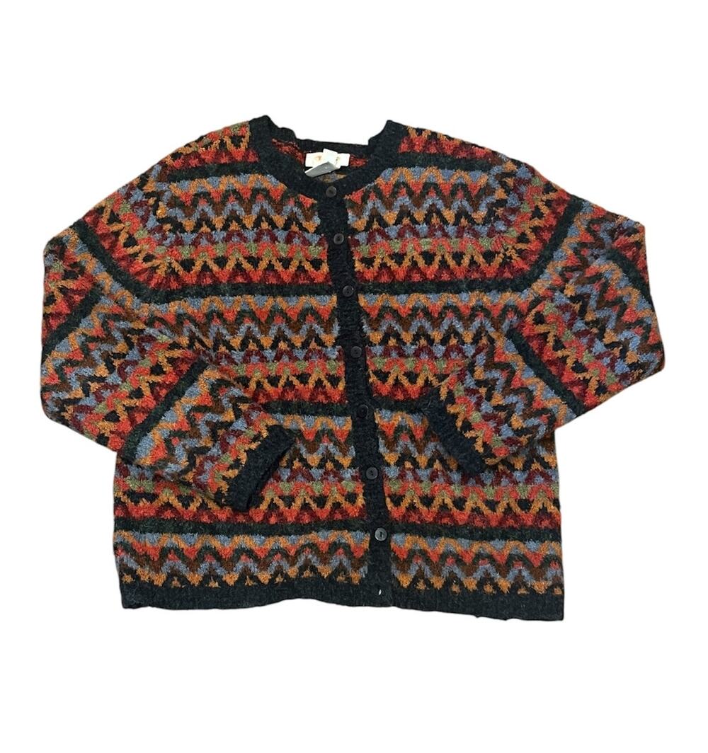 Vintage Talbots Cardigan Sweater Small Wool Blend Colorful Cottagecore Cozy